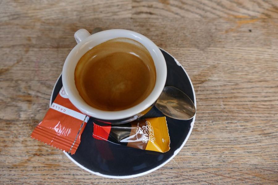 Cup of espresso on a saucer